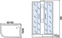 Мономах Душевая кабина 90x80 Б/К 90/80/24 МЗ R – фотография-2